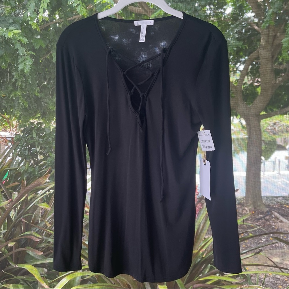 NWT Leith Lace Up Top
